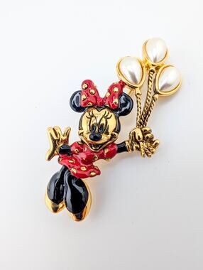 Vintage Signed NAPIER and DISNEY Minnie Mouse Collector Brooch Pin